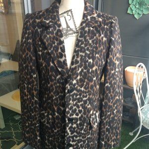 SOLD - Soft-Brushed Leopard-Print Coat - M